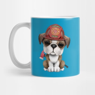 Cute Bulldog Puppy Firefighter Mug